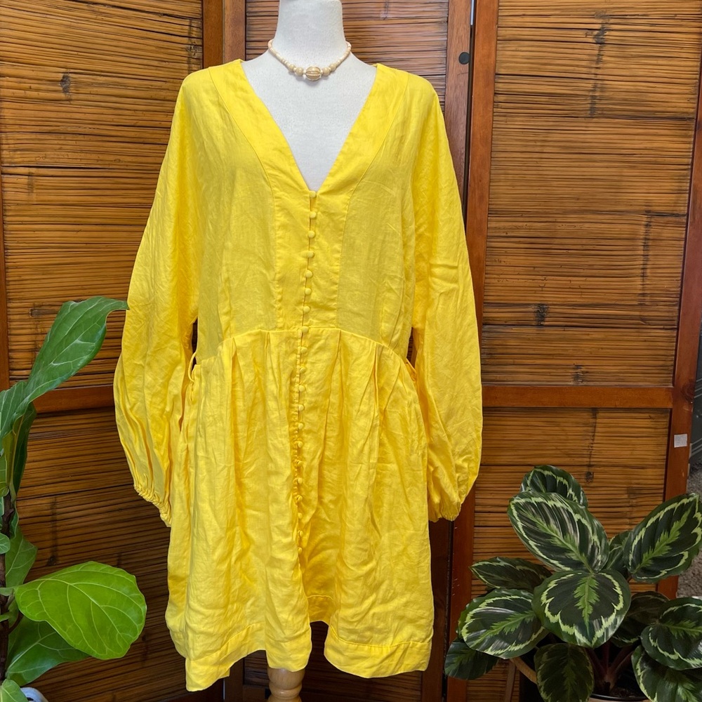 Gorgeous plus size Banana Republic Linen Balloon Sleeve Mini Dress